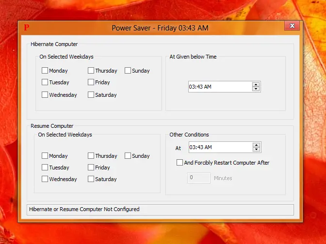 Automatic Hibernate And Resume Windows 8 Desktop or Laptop Computer