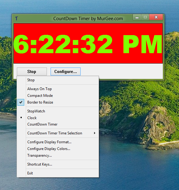 Configurable Clock Software for Windows 8