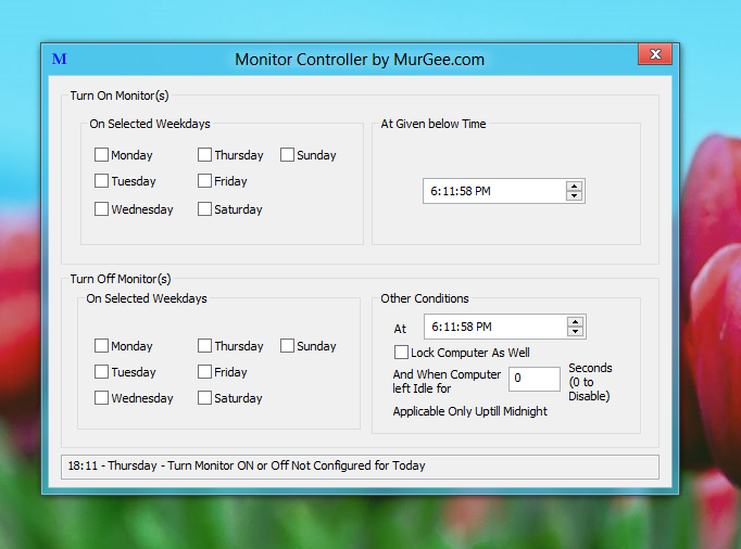 Screenshot of Monitor Controller Software on Windows 8