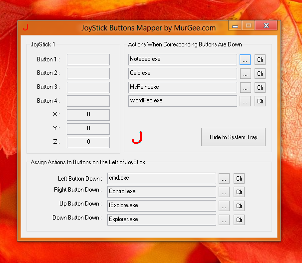 Open Software Application with Joystick Buttons on Windows 8