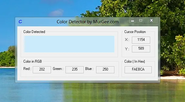 Software Screenshot on Windows to Pick Screen Pixel Color and Mouse Cursor Location
