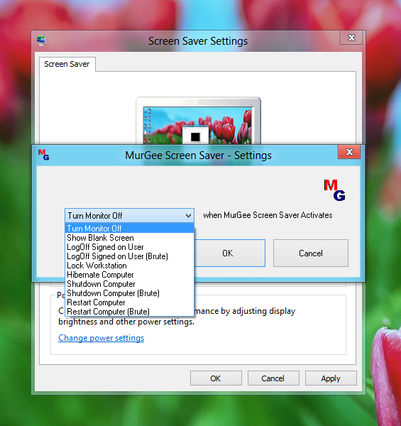 Control Windows 8 Power States with ScreenSaver