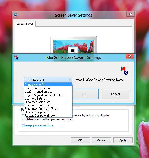 Control Windows 8 Power States with ScreenSaver