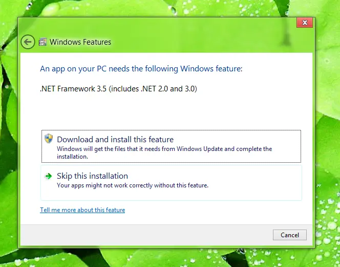 Automatic .NET detection of Windows 8