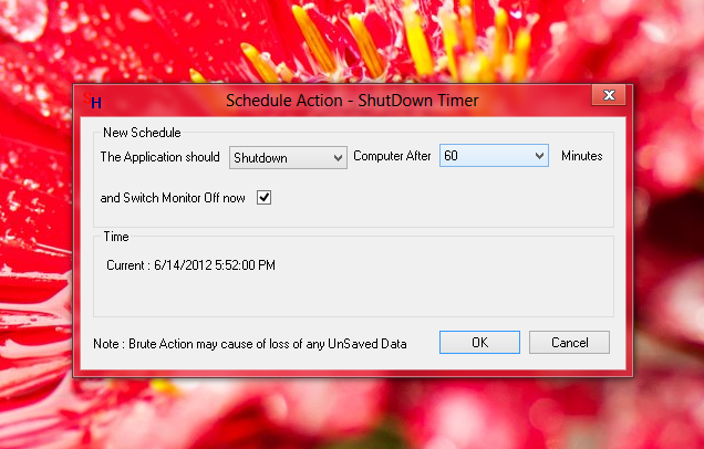 Schedule Windows 8 Shutdown with easy to use Software