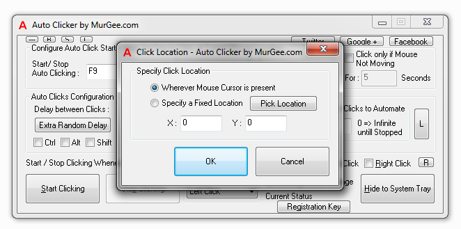 Click at Fixed or Mouse Cursor Location
