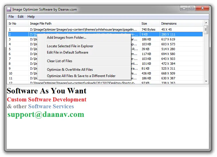 Image Optimizer Software Image Optimizer Software for Windows Vista, Windows 7, Windows 8 and Windows 8.1