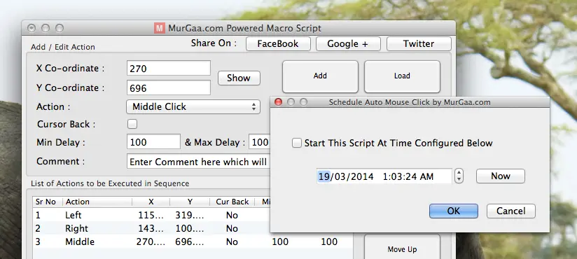 Automate Mouse Click at specific time on Mac OS X