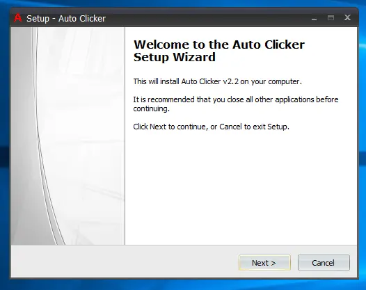 Auto Clicker version 2.2 installation