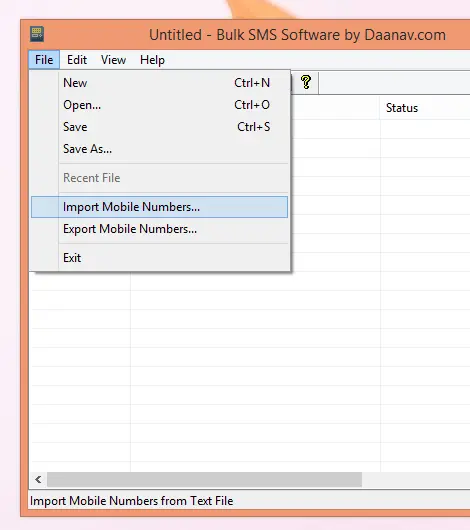 Import Mobile Numbers to Bulk SMS Software