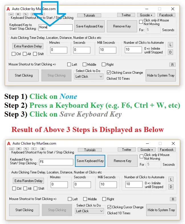Keyboard Shortcut to Start or Stop Mouse Clicking