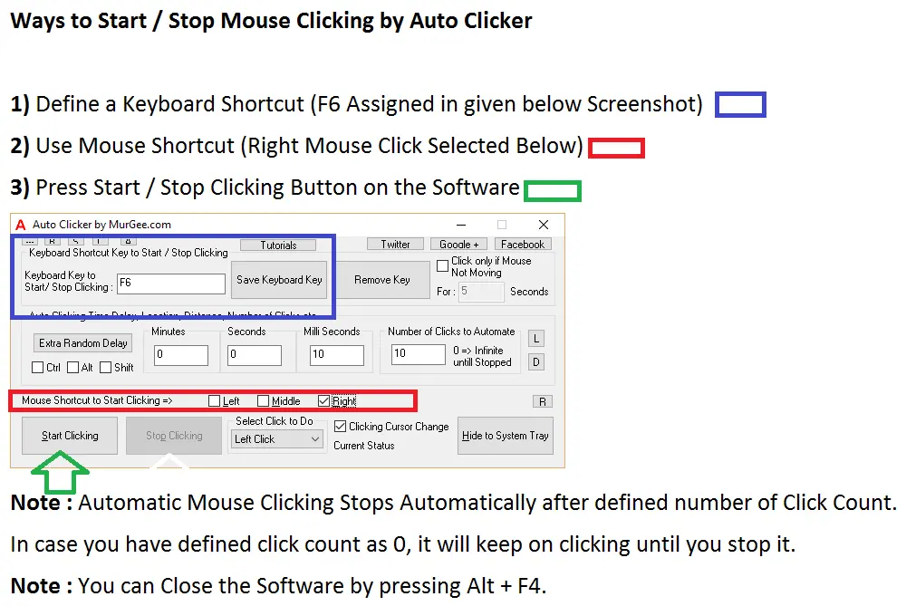 Start or Stop Automated Mouse Clicking