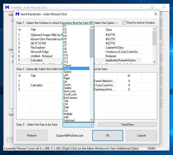 Send Keystroke Action to Automate Pressing and Releasing of single Keyboard Key