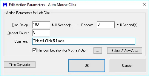 Control Random or Fixed Time Delay and Repeat Count of Macro Action