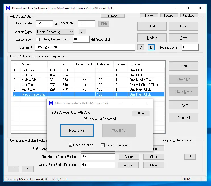 Mouse Click Recorder in Mouse Click Macro Software