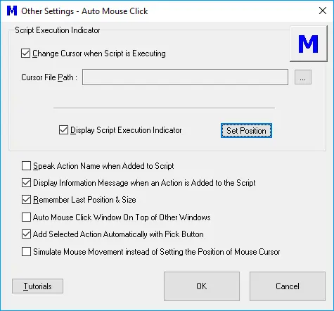 Settings to Control Mouse Clicking by Macro
